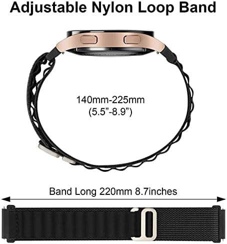 Naylon Spor Bandı ile Uyumlu Samsung saat kayışı 5 Pro / Galaxy İzle 5 & 4 & 3 / İzle 4 Klasik / Dişli S3 & S2 /