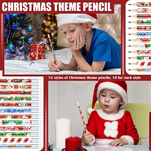 Çocuklar için 122 Adet Noel Kalemleri Silgi ile Toplu Çeşitler Çok Renkli Kardan Adam Noel Baba Noel Ağacı Kalemleri