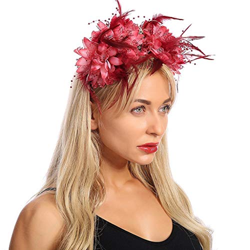 Gül Balo Çiçek Cadılar Bayramı Kafa Bandı Aksesuarları Headdress Ayarlanabilir Kafa Bandı Yoga Kafa Bandı (Kırmızı,