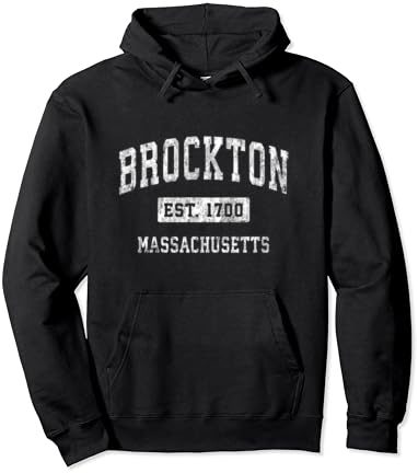 Brockton Massachusetts MA Vintage Kurulan Spor Tasarım Kazak Hoodie