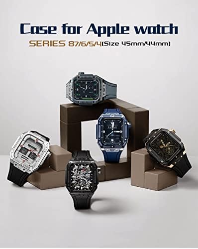 KQOO 45mm Lüks Seramik Kılıf+Kayış apple saat bandı 45mm 44mm Modifikasyon Kiti Metal iwatch Serisi 8 7 6 5 4 SE