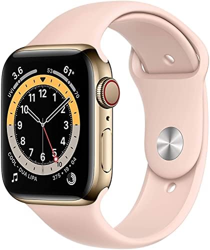 Apple Watch Series 6 (GPS + Hücresel, 44mm) Pembe Spor Bantlı Altın Paslanmaz Çelik Kasa (Yenilendi)