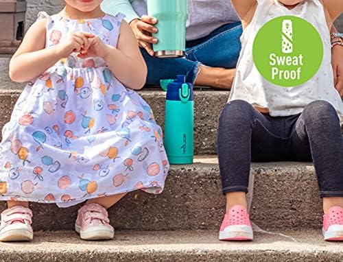 Çocuklar için Su Şişesini Azaltın, Frostee 13 oz-Yeniden Kullanılabilir Yalıtımlı Paslanmaz Çelik Su Şişesi-Sızdırmaz
