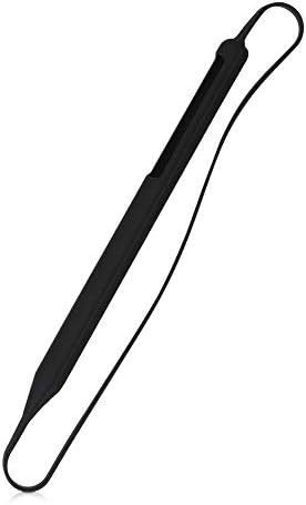 Apple Pencil ile Uyumlu kwmobile Silikon Kaplama (2. Gen) - Yumuşak Esnek Stylus Kol Kavrama Kalem Tutucu-Siyah