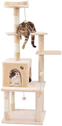 MJWDP Kedi Yavru tırmalama sütunu Ağacı Oyuncak Fare ile Üst Düzey Yatak Rahatlatıcı Scratch Sisal Oynamak için