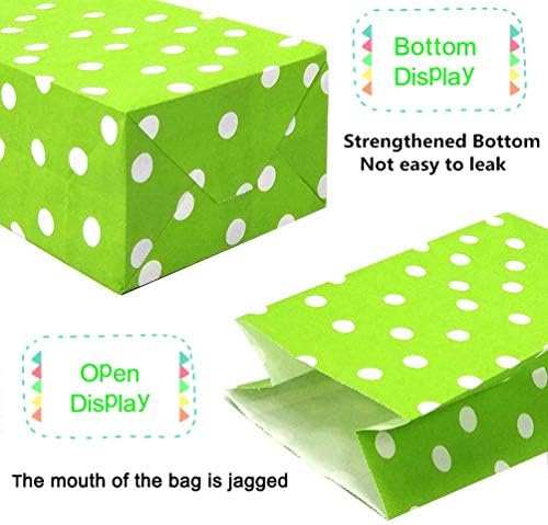 ADIDO EVA Kireç Yeşili Parti Lehine hediye keseleri, 25 ADET Puantiyeli Kağıt Torba, Düğün için Küçük Çantalar, Doğum