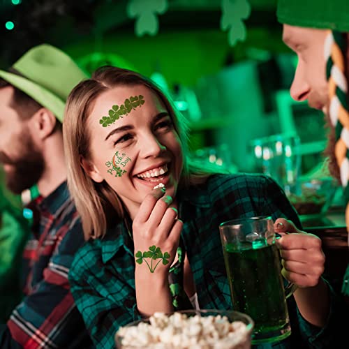 Aziz Patrick Günü Dekoratif Dövmeler Yeşil İrlandalı Geçici Dövmeler Çıkartmalar Çocuklar Kadınlar Erkekler İçin