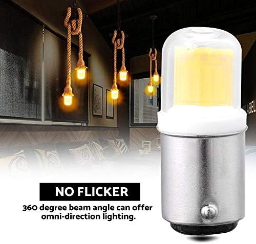 Yosoo 5 Adet LED Cam lamba, 3W LED COB lambası Ampul BA15D Taban Kısılabilir Halojen Lamba için Yedek (Sıcak Beyaz-3000k)