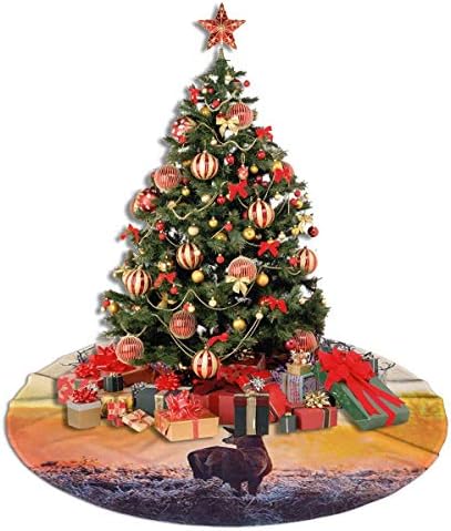 LVeShop Renkli Noel Ren Geyiği Noel Ağacı Etek Lüks Yuvarlak Kapalı dış mekan matı Rustik Noel Ağacı Tatil Süslemeleri（30/36/48