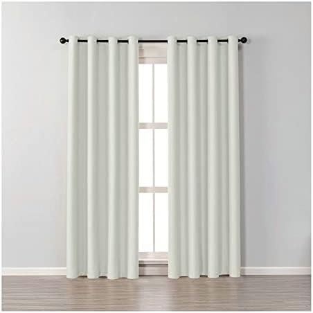 Daesar Karartma Perdeleri 2 Panel Setleri, yatak Odası Perdeleri Kuşgözü Polyester Beyaz Düz Renk Pencere Tedavi