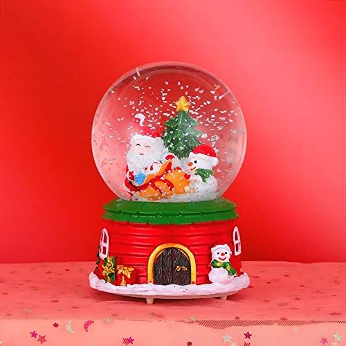 Noel kristal top dekor vazosu reçine dekoratif kar küresi renkli ışık müzik kutusu çocuklar için (Renk: tip 2)