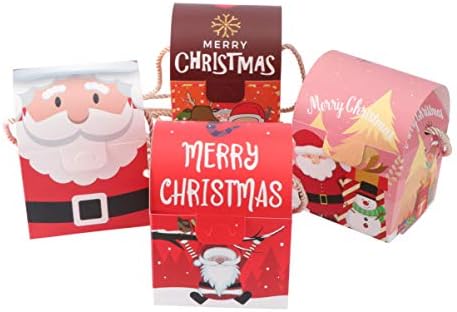 BESTOYARD Şeker Hediye 4 Adet Noel Şeker Kutusu Çerez Kutuları Ekmek Tedavi Kutuları Noel Favor Kutuları Hediye Kutusu