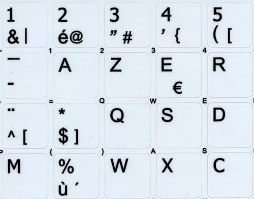 4 Klavye Belçika Fransız Sticker Klavye Beyaz Arka Plan (14x14) Masaüstü, Dizüstü ve Dizüstü Bilgisayar için