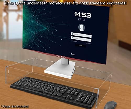 Pazarlama Tutucular Bilgisayar Monitörü Yükseltici Temizle 20 W x 3.75 x 11 D Premium Akrilik Standı Klavye Çalışma