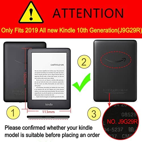 ZENGCANG Kindle PU deri kılıf - Kılıf için Tüm Yeni Kindle 10th J9G29R 6 İnç 2019 Çıkış Manyetik Akıllı Kumaş Kapak
