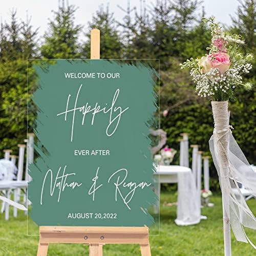 Alioyoit Nane Yeşil Özelleştirilebilir Akrilik Düğün Işareti Şık Düğün hoş geldin yazısı Şeffaf Akrilik Düğün Töreni