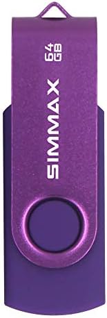 SIMMAX 64 GB Memory Stick USB 2.0 Flash Sürücüler Döner Flash sürücü Kalem Sürücü (64 GB Mor)