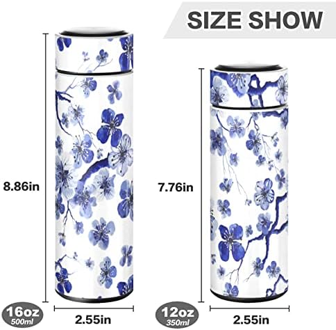 CaTaKu Japon Kiraz Çiçeği Su Şişesi Yalıtımlı 16 oz Paslanmaz Çelik Şişe Termos Şişe Kahve Su İçecek Kullanımlık