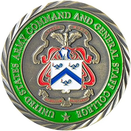 Amerika Birleşik Devletleri Ordusu Komutanlığı ve Genelkurmay Koleji Mücadelesi Coin ve Mavi Kadife Ekran Kutusu