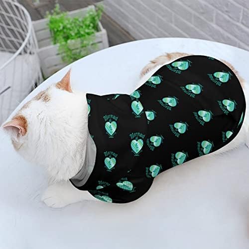 Denizkızı Kalp Köpek ve Kedi Kostümleri Sevimli Pet Hoodie Takım Elbise Şapka Sevimli Kıyafetler Giysileri