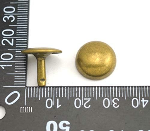 Wuuycoky Bronz Çift Kap Mantar Perçin Metal Çiviler Kap 15mm ve Sonrası 8mm 60 Takım Paketi