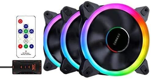 3 Paket Bilgisayar Kasası PC Fanlar RGB PWM LED Kasa Fanı Ayarlanabilir Renk Sessiz Yüksek Hava Akımı CPU Soğutma