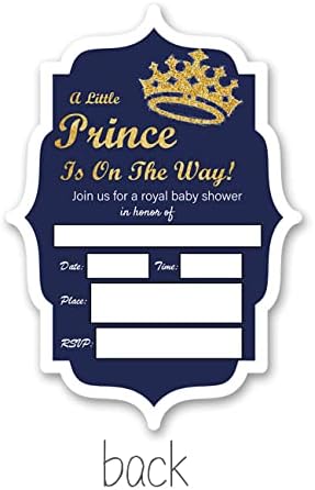Donanma Küçük Prens Bebek Duş Parti Davetiyeleri Şekilli Dolgu Davetiyeleri Zarflar ile 15 Set Cinsiyet Tema Davet