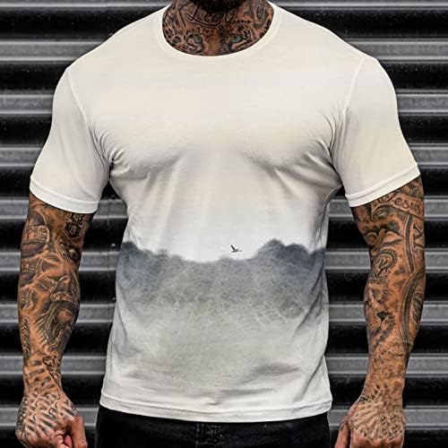 ZDDO Erkek Yaz T-Shirt, Artı Boyutu Batik Baskı Sokak Yenilik Vintage Degrade Ekip Boyun Retro Kas Tees