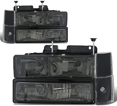 Uyumlu Chevy / GMC C / K Serisi GMT400 Siyah Konut Far + Tampon + Köşe Lambası + DRL 8 LED Sis Lambası
