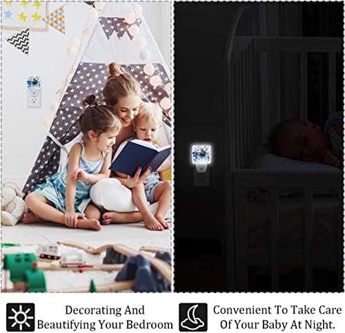 2 Paket Plug-in Gece Lambası LED Gece Lambası Suluboya Kaplumbağa Alacakaranlıktan Şafağa Sensörü Çocuk Odası için