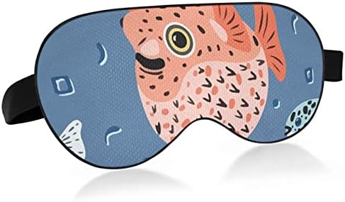 Unisex uyku göz maskesi kirpi balığı desen gece uyku maskesi rahat göz uyku gölge kapak
