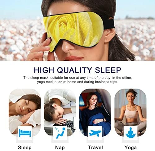 Unisex Uyku Göz Maskesi Sarı-Gül-sevgililer Günü Gece Uyku Maskesi Rahat Göz Uyku Gölge Kapak