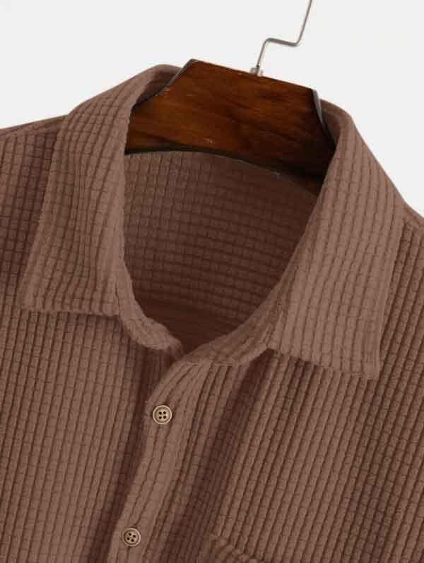 ZAFUL erkek Casual Düğmeli Gömlek Kısa Kollu Çizgili Elbise Gömlek Düğme Aşağı Tops