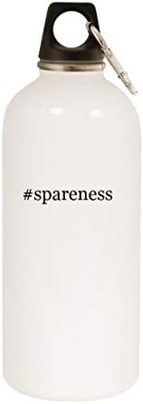 Molandra Ürünleri spareness - Karabinalı 20oz Hashtag Paslanmaz Çelik Beyaz Su Şişesi, Beyaz