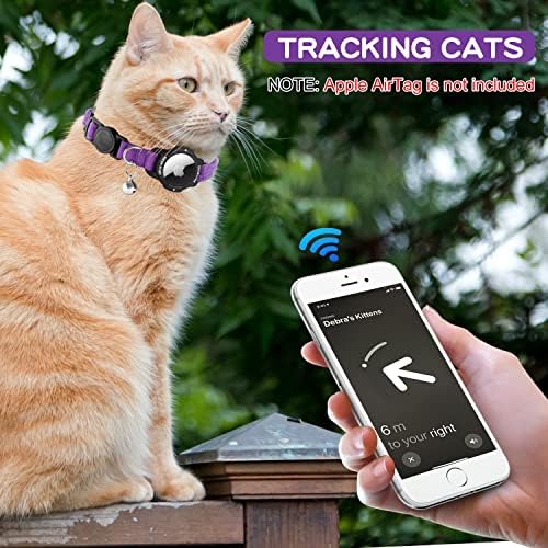 Aydınlık AirTag Kedi Yaka Ayrılıkçı, Apple Hava Etiketi Tutuculu OUCWLTAG GPS Kedi Yaka, Kız Erkek Kediler, Yavru