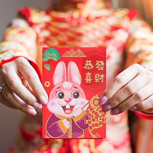 Housoutil Çocuk Hediye Paketleri 2023: Yeni Yıl Kırmızı Zarflar Tavşan Yılı 60 adet Kırmızı Çin Para Çantası Hong