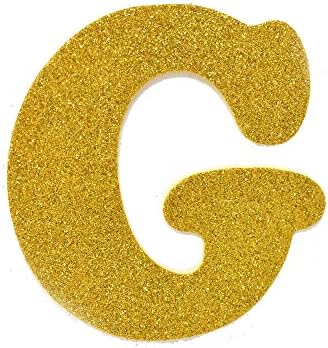 EVA Glitter Köpük Harf Kesilmiş G, Altın, 4-1 / 2 inç, 12 Sayım