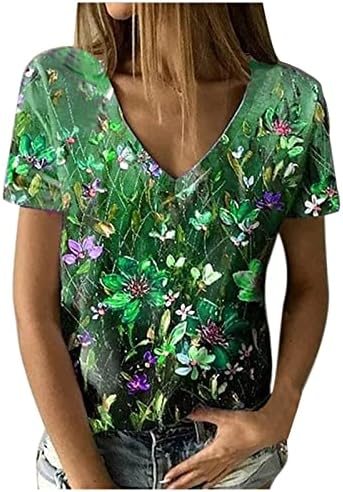 Brunch T Shirt Bayanlar için Yaz Sonbahar Kısa Kollu Derin V Boyun Çiçek Grafik Bluzlar Tişörtleri Genç Kızlar 2023