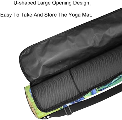 RATGDN Yoga Mat Çantası, Vincent Boyama Süsen Egzersiz yoga matı Taşıyıcı Tam Zip Yoga Mat Taşıma Çantası Ayarlanabilir