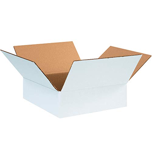 12 x 12 x 4 Beyaz Oluklu Mukavva Kutular, 25'li Paket, Nakliye, Paketleme ve Taşıma için, İsteğe Göre Nakliye Malzemeleri