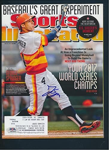 George Springer İmzalı Sports Illustrated İmzalı PSA / DNA AM24620 - İmzalı MLB Dergileri