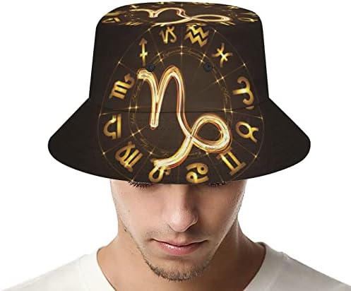 WEEDKEYCAT Oğlak Takımyıldızı güneş şapkası Yaz Geniş Ağız Seyahat kova kapağı Erkekler ve Kadınlar için Yürüyüş
