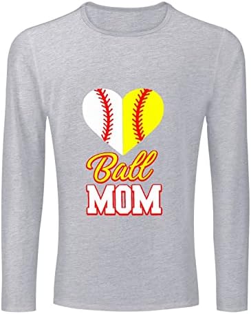 Komik Top Anne Softbol Beyzbol Uzun Kollu Tee Gömlek Erkekler için Rahat Crewneck grafikli tişört Koşu için Uzanmanız