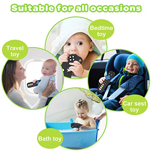 Bebek Diş Kaşıyıcı Oyuncaklar, Bebekler için 2 Paket diş çıkartma oyuncakları, TV Oyunu Uzaktan Kumanda Şekli Silikon