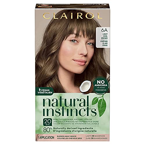 Clairol Natural Instincts Yarı Kalıcı Saç Boyası, 6A Açık Soğuk Kahverengi Saç Rengi, 1'li Paket