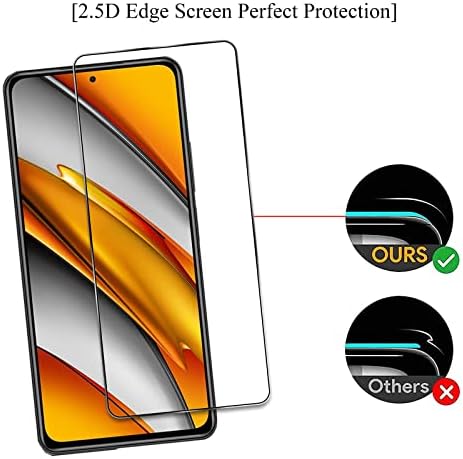 [3+2 Paket] Xiaomi Poco F3 için 3 Paket Ekran koruyucu + 2 Paket kamera Lens koruyucu, HD Temperli Cam Filmi[9 H