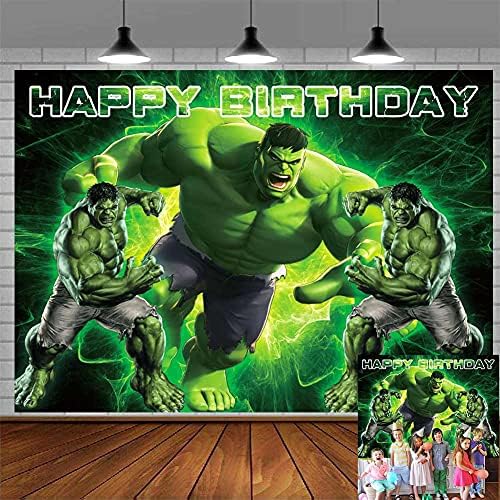QUEENMO Hulk Doğum Günü Partisi Zemin Yeşil Süper Kahraman Fotoğraf Arka Plan Fotoğraf Stüdyosu Sahne Afiş Kek Masa