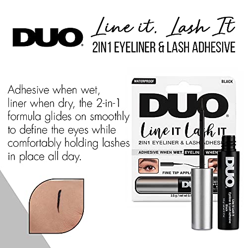Duo Line IT Lash IT Black, 2n1 Eyeliner ve Kirpik Yapıştırıcısı, Çift Renkli Siyah / Kahverengi, 1 adet, 0,12 oz.
