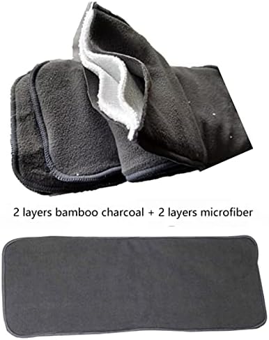 Genç Yetişkin Kullanımlık Bez Bebek Bezi Ekler-Bambu Kömür Microfleece Booster İnkontinans Pedleri (X-Küçük, 9-Pack