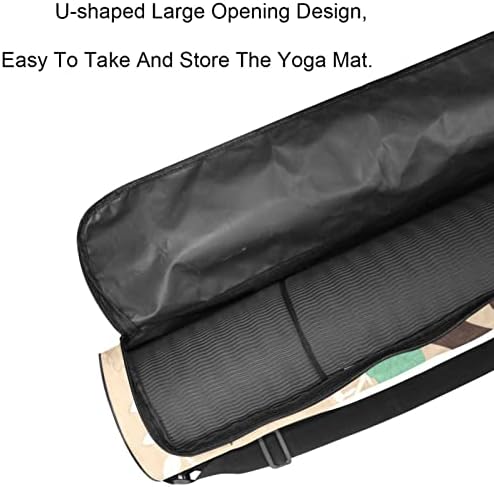 RATGDN Yoga Mat Çantası, Noel Geyik Kroki Çiçek egzersiz yoga matı Taşıyıcı Tam Zip Yoga Mat Taşıma Çantası Ayarlanabilir